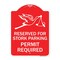 Signmission Reserved for Stork Parking Permit Required W/ Graphic, Red & White Alum, 18" x 24", RW-1824-23172 A-DES-RW-1824-23172 - alternate 1